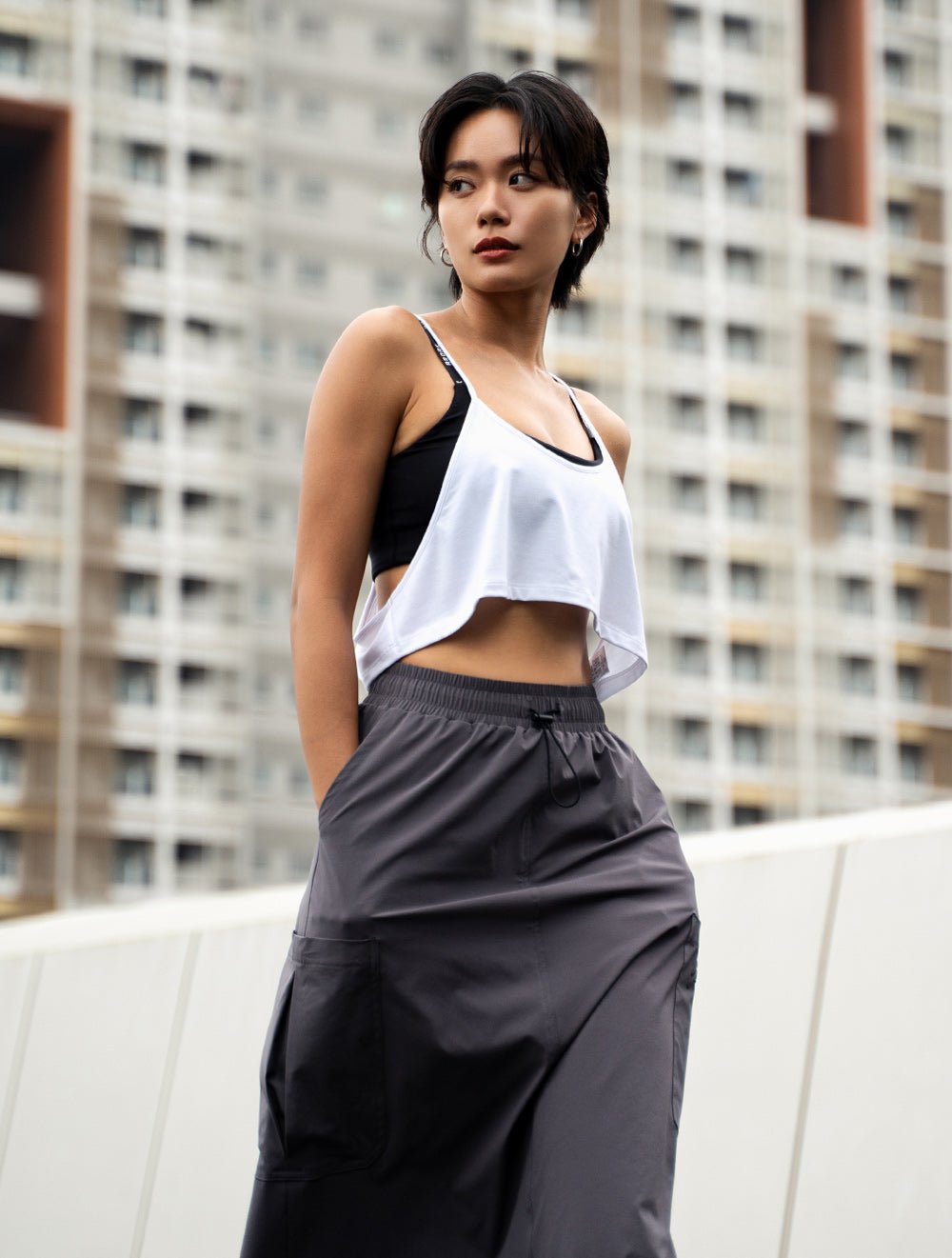 TENCEL™-SGL 交織外罩背心 (黑) - AROAK 機能健身服飾 | 專為健人打造