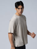 TENCEL - SGL™ 植絨OVERSIZED機能天絲短袖上衣 (卡其) - AROAK 機能健身服飾 | 專為健人打造