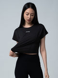 TuckAir™ 俐落拼接上衣 (黑) - AROAK 機能健身服飾 | 專為健人打造