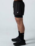 TuckAir™ 兩件式訓練短褲 (黑) - AROAK 機能健身服飾 | 專為健人打造