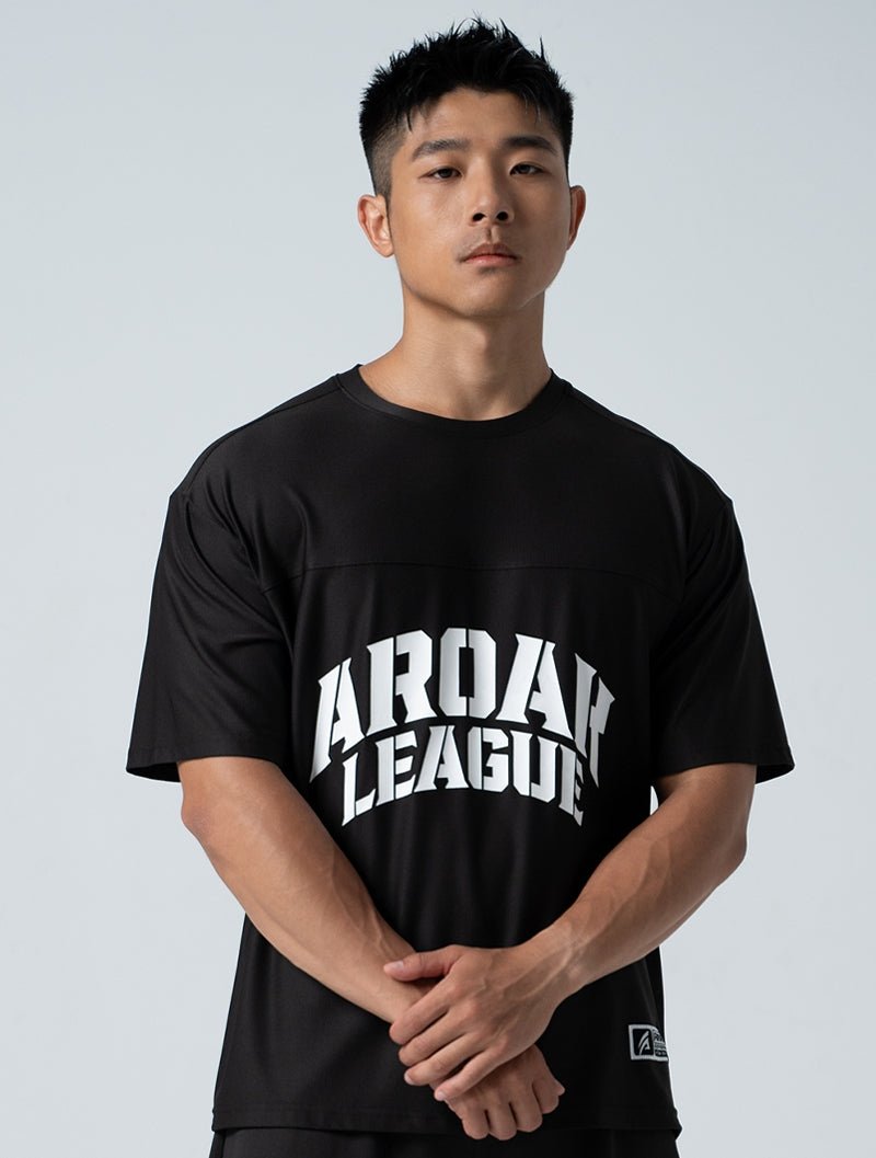 TuckAir™ OVERSIZED 休閒短袖上衣 (黑) - AROAK 機能健身服飾 | 專為健人打造