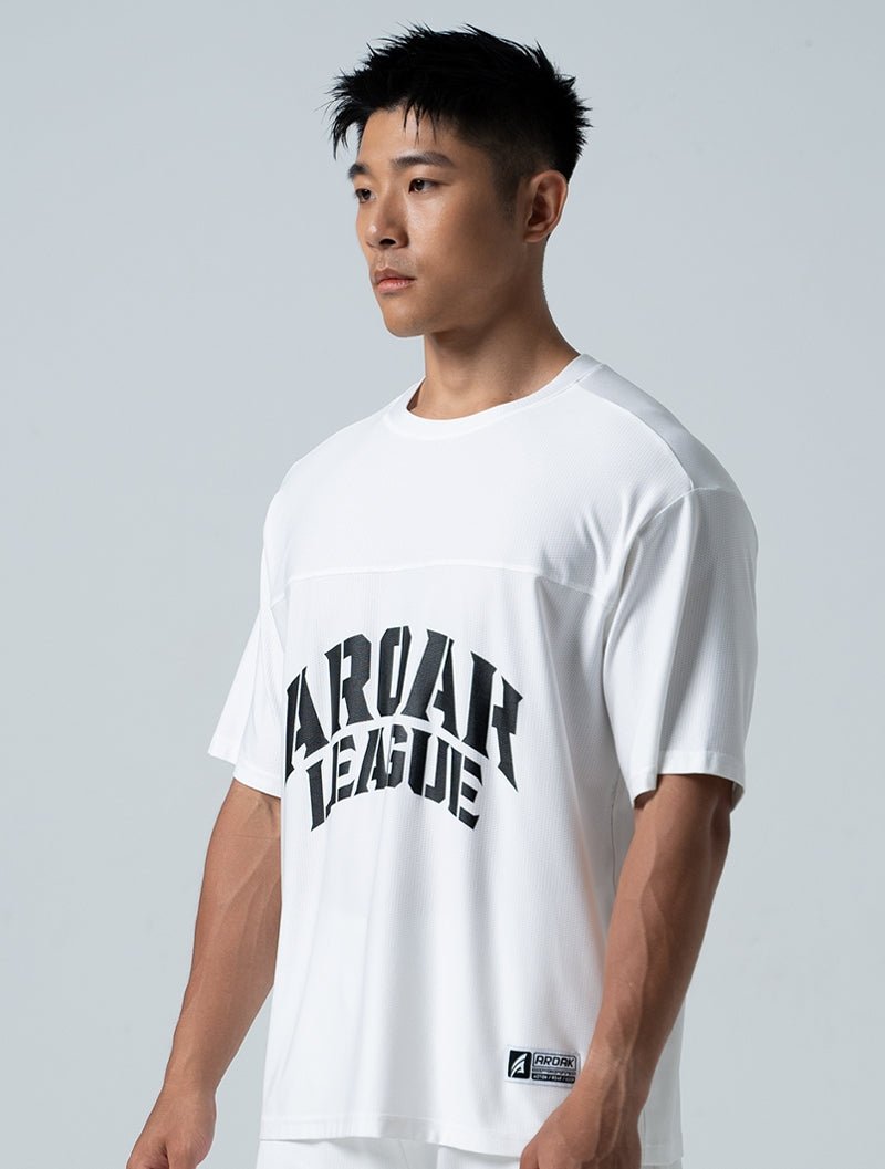 TuckAir™ OVERSIZED 休閒短袖上衣 (白) - AROAK 機能健身服飾 | 專為健人打造