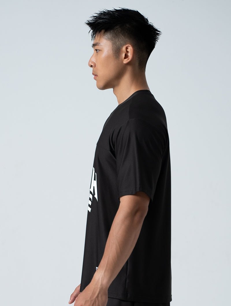 TuckAir™ OVERSIZED 休閒短袖上衣 (黑) - AROAK 機能健身服飾 | 專為健人打造