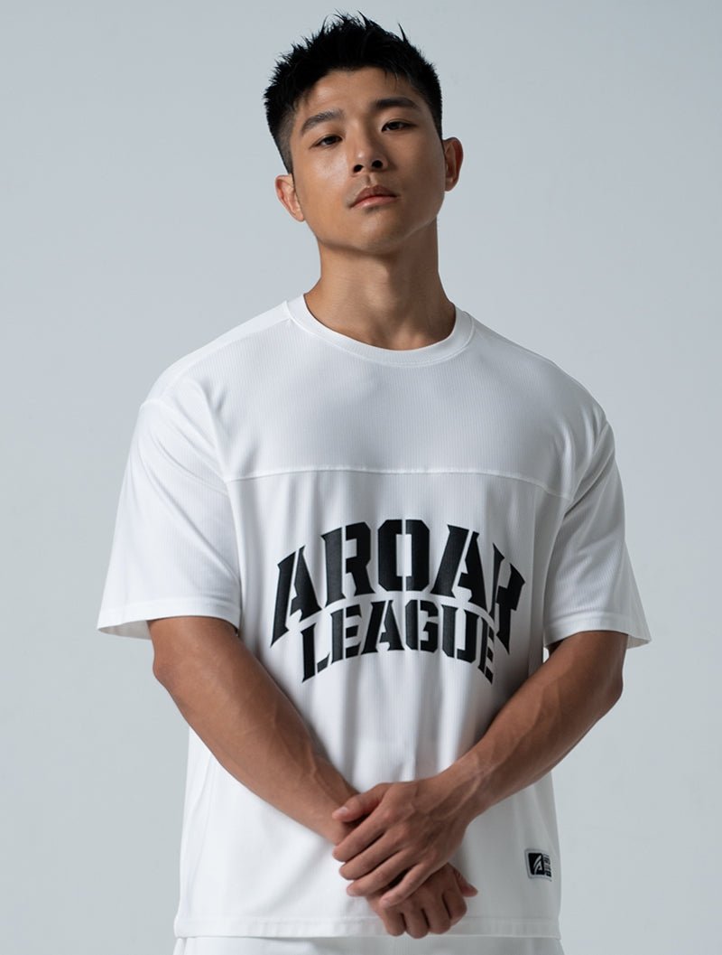 TuckAir™ OVERSIZED 休閒短袖上衣 (白) - AROAK 機能健身服飾 | 專為健人打造