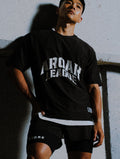 TuckAir™ OVERSIZED 休閒短袖上衣 (黑) - AROAK 機能健身服飾 | 專為健人打造