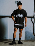 TuckAir™ OVERSIZED 休閒短袖上衣 (黑) - AROAK 機能健身服飾 | 專為健人打造