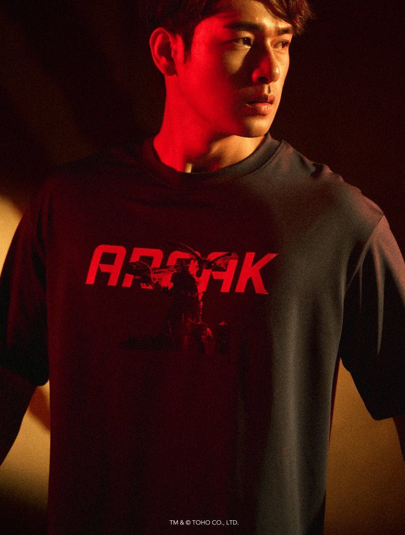 哥吉拉VS.摩斯拉機能短袖上衣 (深藍) - AROAK 機能健身服飾 | 專為健人打造