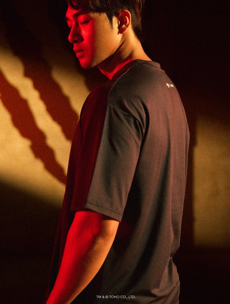 哥吉拉VS.摩斯拉機能短袖上衣 (深藍) - AROAK 機能健身服飾 | 專為健人打造