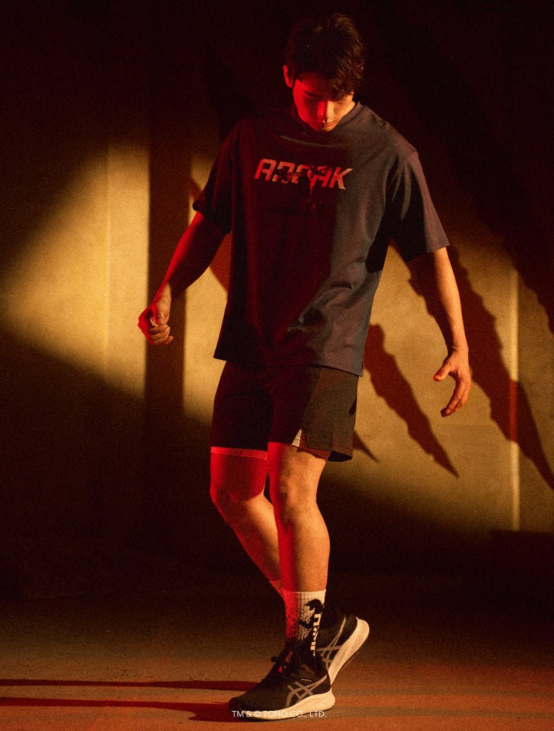 哥吉拉VS.摩斯拉機能短袖上衣 (深藍) - AROAK 機能健身服飾 | 專為健人打造