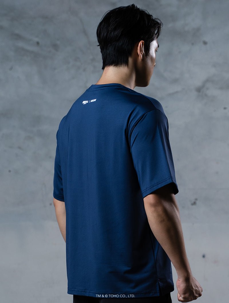 哥吉拉VS.摩斯拉機能短袖上衣 (深藍) - AROAK 機能健身服飾 | 專為健人打造