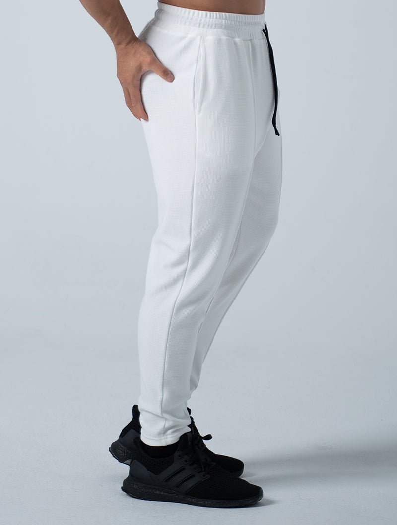 Wafflux™ 雲感錐型長褲 (白) - AROAK 機能健身服飾 | 專為健人打造