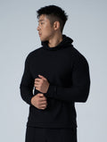 Wafflux™ 雲感連帽上衣 (黑) - AROAK 機能健身服飾 | 專為健人打造