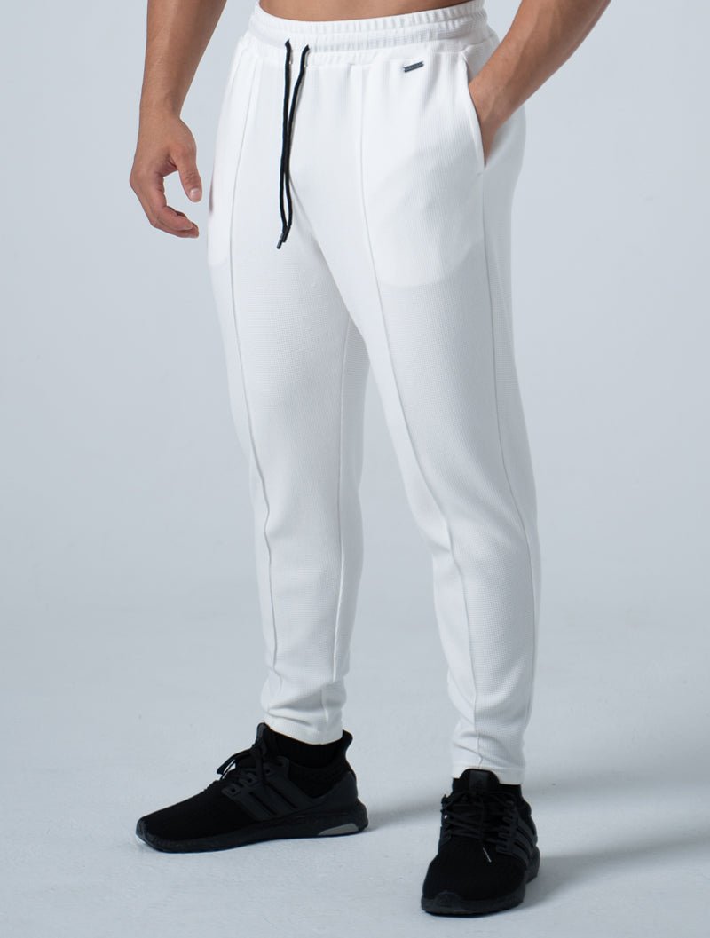 Wafflux™ 雲感錐型長褲 (白) - AROAK 機能健身服飾 | 專為健人打造