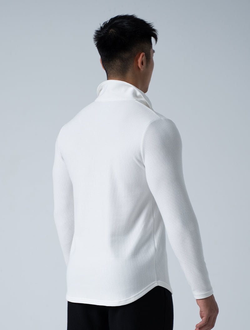 Wafflux™ 雲感半開襟上衣 (白) - AROAK 機能健身服飾 | 專為健人打造