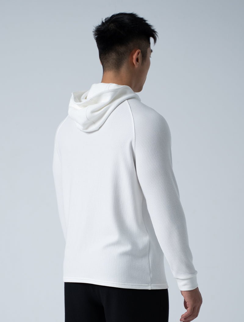 Wafflux™ 雲感連帽上衣 (白) - AROAK 機能健身服飾 | 專為健人打造