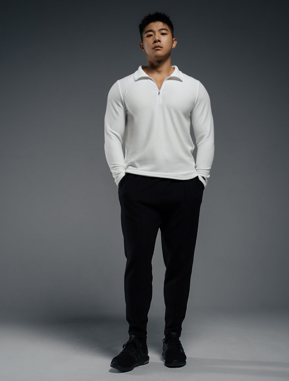 Wafflux™ 雲感錐型長褲 (黑) - AROAK 機能健身服飾 | 專為健人打造