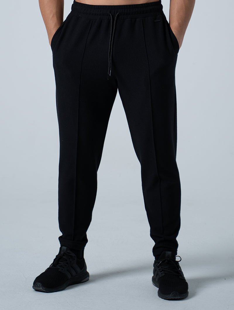 Wafflux™ 雲感錐型長褲 (黑) - AROAK 機能健身服飾 | 專為健人打造