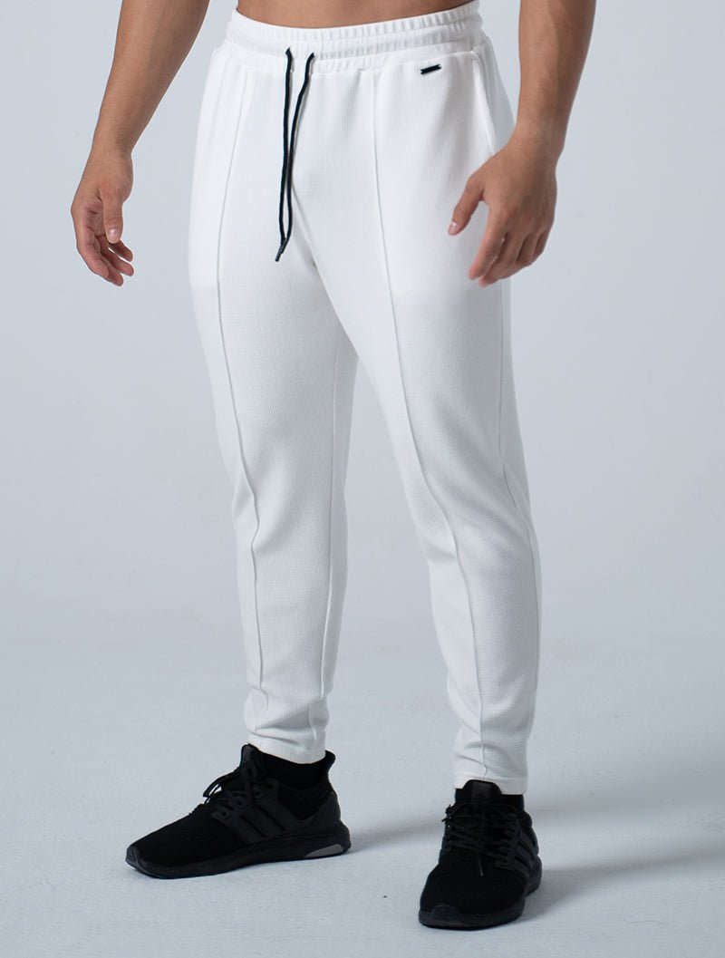 Wafflux™ 雲感錐型長褲 (白) - AROAK 機能健身服飾 | 專為健人打造