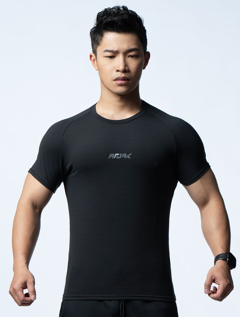 FluxFit™ 腋下拼接訓練上衣 (黑)