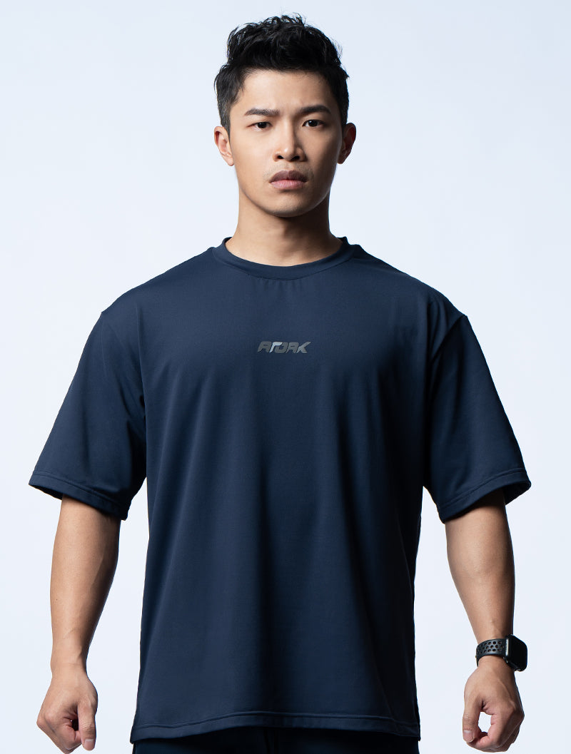 FluxFit™ OVERSIZED機能短袖訓練上衣 (英雄藍)